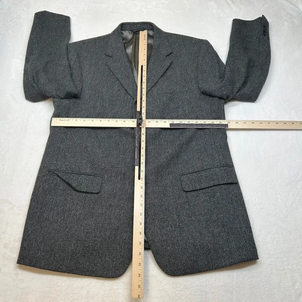 Banana Republic Tweed Sport Coat Mens‎ 44R 44 Grey Herringbone Wool